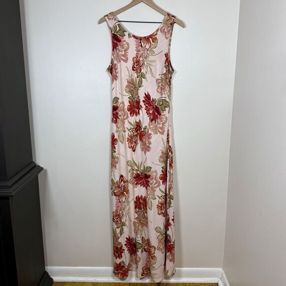 Paper Heart Anthropologie Womens Floral Linen Blend Sleeveless Maxi Dress XL - Picture 2 of 11